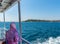 Bosphorus Cruise Public Ferry Ride On the Bosphorus Strait View of Sultanahmet in Istanbul, Turkey.